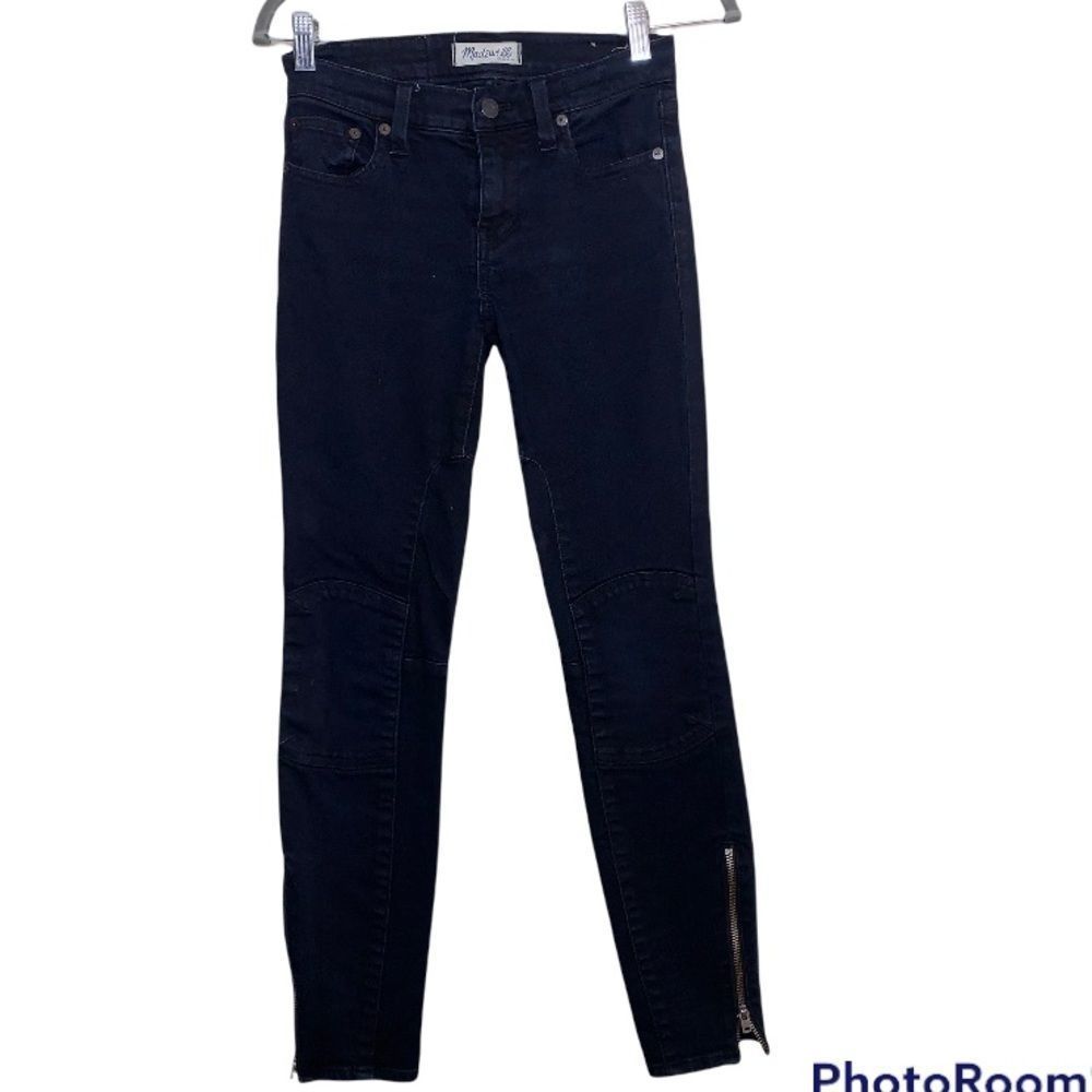 Madewell skinny skinny moto jeans navy blue 24